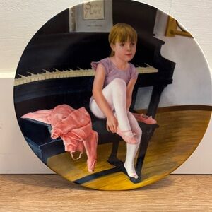 Charming Ballet Art Plate with Pink Accents